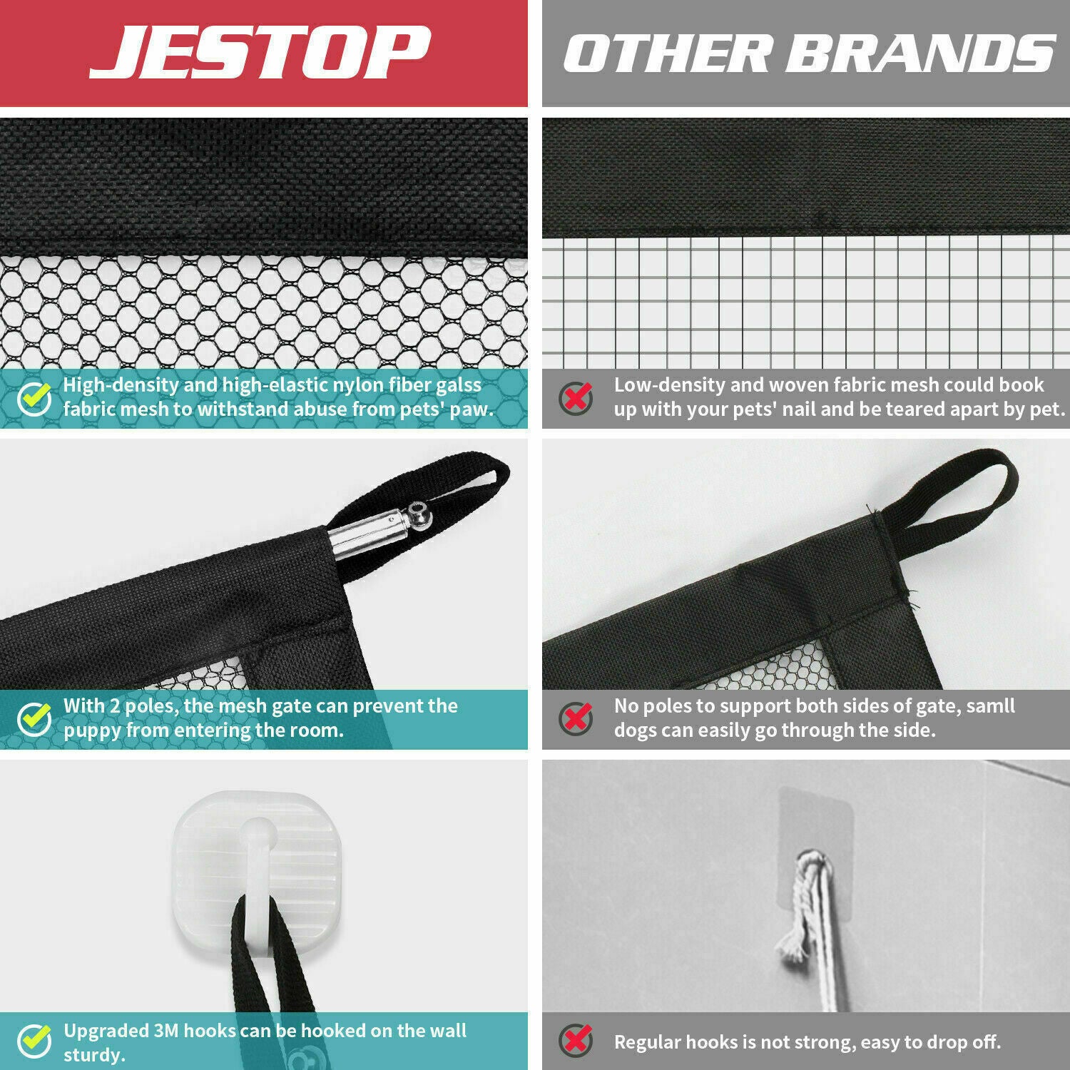 Pets Dog Cat New Safety Gate Mesh Fence Magic Portable Guard Net Stairs Doors