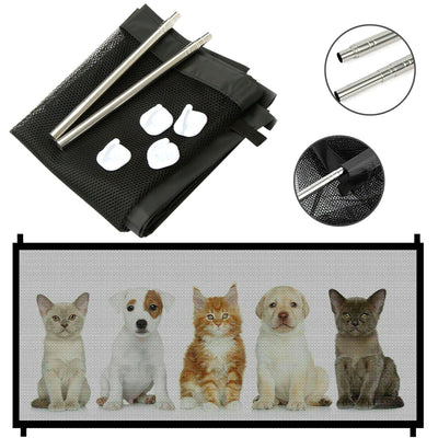 Pets Dog Cat Baby Safety Gate Mesh Fence Magic Portable Guard Net Stairs Doors - 5 - CJ