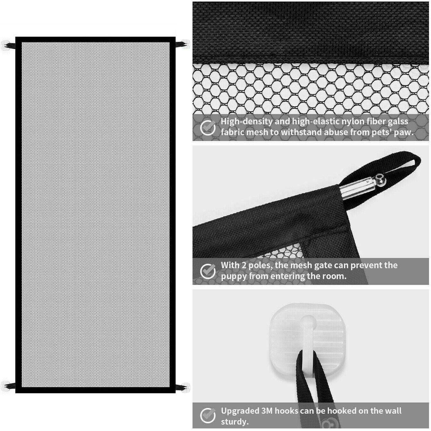 Pets Dog Cat Baby Safety Gate Mesh Fence Magic Portable Guard Net Stairs Doors - 5 - CJ