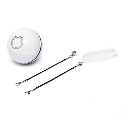 LED Laser Electronic Rolling Pet Funny Cat Toy Ball - 0 - CJ - WhiteRecharge - CJJJCWMY00142 - WhiteRecharge