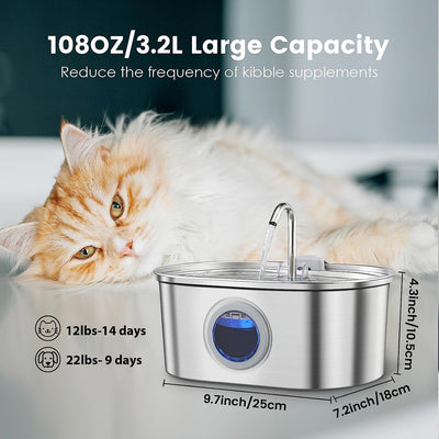 Water Feeder Stainless Steel Pet Water Dispenser - 0 - CJ
