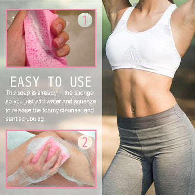EELHOE Aromatherapy Body Sponge, Firming Skin Belly Calf Arm Toning Body Cleansing Bath Sponge - 5 - CJ