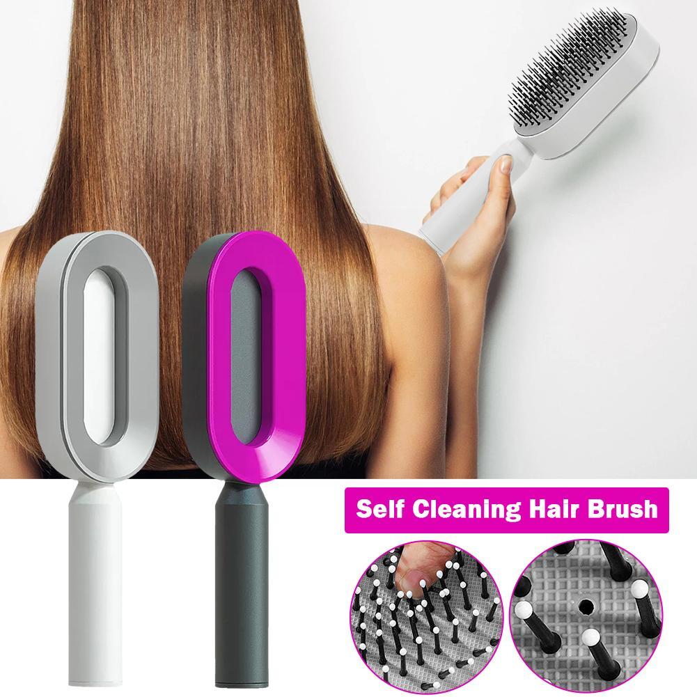 Women Fashion 3D Hair Growth Comb Hairbrush Self - Cleaning Hair Brush  Self Cleaning Hair Brush For Women Massage Scalp Promote Blood Circulation Anti Hair Loss - 5 - CJ