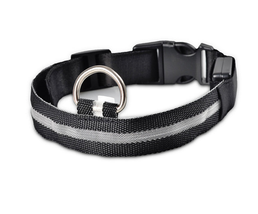 Nylon LED Pet Dog Luminous Collar Night Safety Flashing Glow in Dark Dog Cat Leash Adjustable Pet Supplies - 0 - CJ