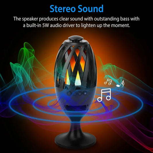 LED Flame Speakers Torch Wireless Speaker Waterproof Stereo Bass Speaker Outdoor Light - Up Speaker Atmosphere LED Flickers Night Light Patio Stake Lights/Lantern For Party Camping - 5 - CJ