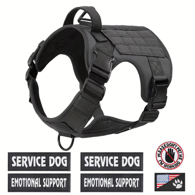American Local Tactical Pet Boobs Service Dog Harness Vest Adjustable Reflective Dog Harness Metal Buckle Hiking Training - 5 - CJ