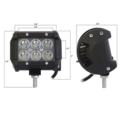 4 PCS 4in 18W Driving Lamp Dual Row LED Waterproof Spot Light Pod Cube Light - 5 - cjdropshipping