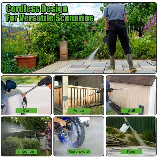 Cordless Pressure Washer Portable Electric Power Washer High Pressure Water Sprayer 400PSI Car Washer Cleaner With Nozzle Foam Bottle Filter 1200mAh 21V Battery And Charger - 5 - CJ