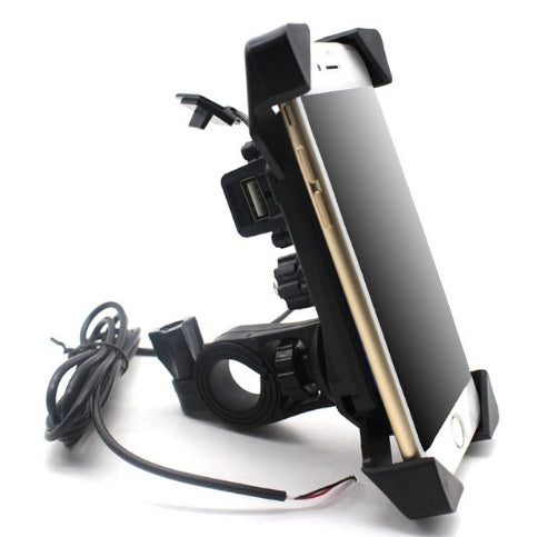 Motorcycle mobile phone holder shockproof with electric universal charger - 0 - CJ