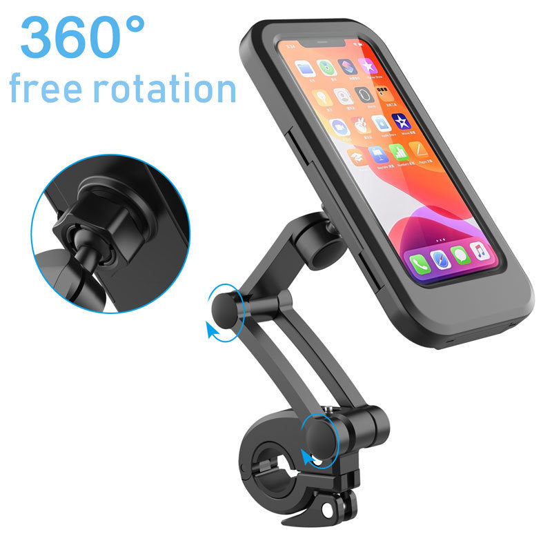 Adjustable Waterproof Bicycle Mobile Phone Holder Mount Universal Bike Motorcycle Handlebar Cell Phone Support Mount Bracket Bag - 0 - CJ