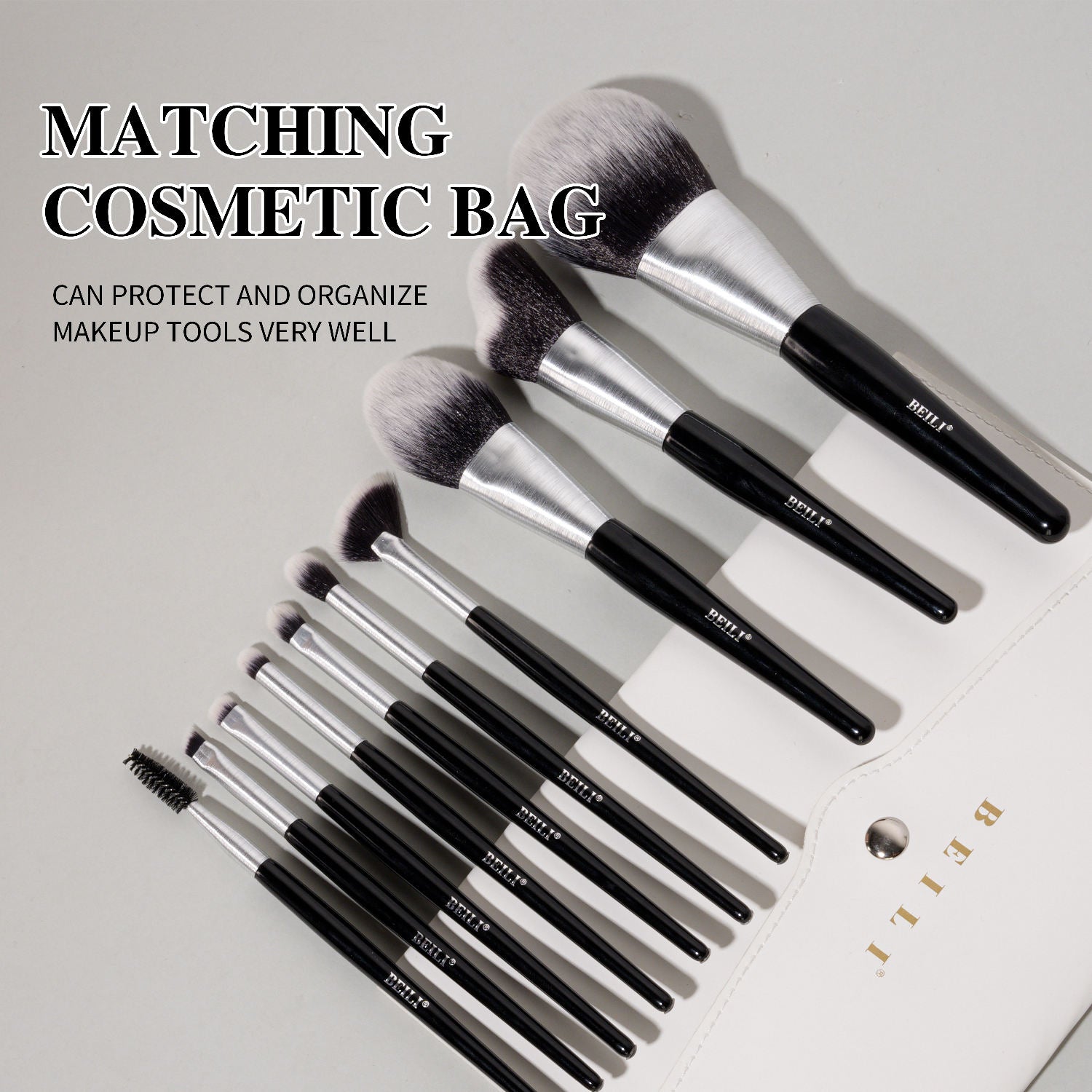 Beli 10pcs Professional Makeup Brush Set New Design Brushed Tube Makeup Brushes - 5 - CJ