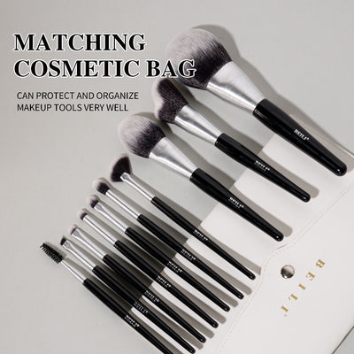 Beli 10pcs Professional Makeup Brush Set New Design Brushed Tube Makeup Brushes - 5 - CJ