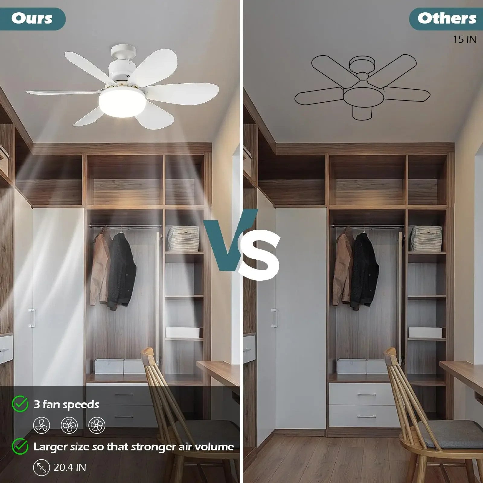 Modern Led Ceiling Fan With Light Dimmable E27 Bedroom Living Room Fan Lamp 30W - 5 - CJ