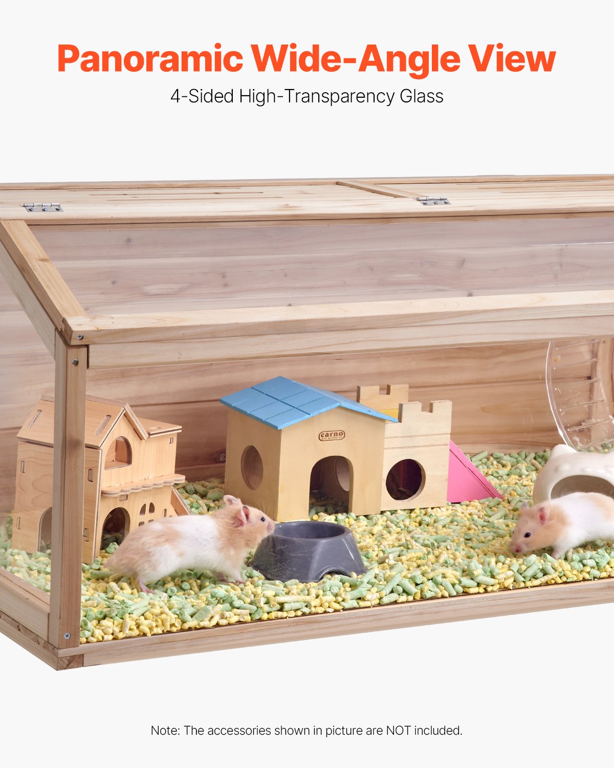 Wooden Hamster Cage Habitat 48 In Clear Mice Rodents Small Animals Cage - 5 - CJ