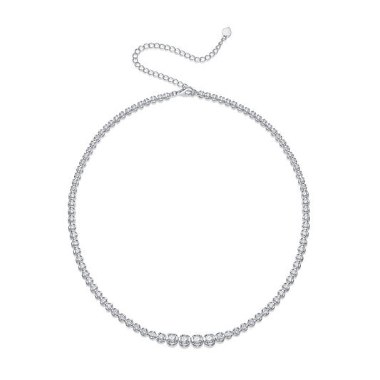 1In The Name Of Light Luxurious Fashion Diamond Pendant Necklace Set With Mosan Diamond Silver Ornaments Prohibit TikTok sales - 5 - CJ