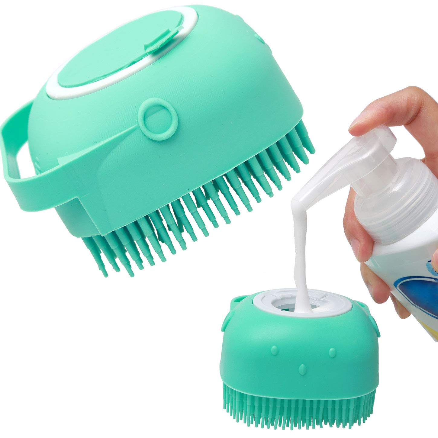 Pet Dog Shampoo Massager Brush Cat Massage Comb Grooming Scrubber Shower Brush For Bathing Short Hair Soft Silicone Brushes - 5 - CJ