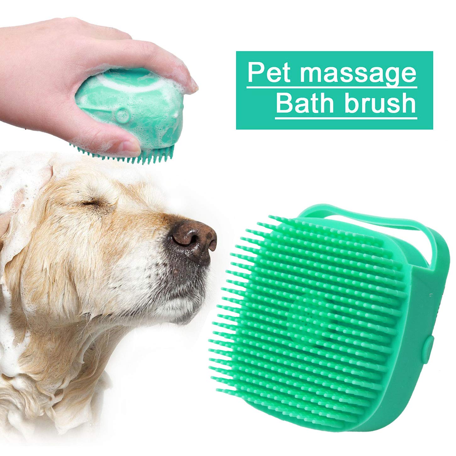 Pet Dog Shampoo Massager Brush Cat Massage Comb Grooming Scrubber Shower Brush For Bathing Short Hair Soft Silicone Brushes - 5 - CJ