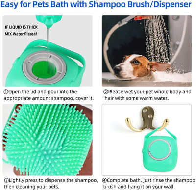 Pet Dog Shampoo Massager Brush Cat Massage Comb Grooming Scrubber Shower Brush For Bathing Short Hair Soft Silicone Brushes - 5 - CJ