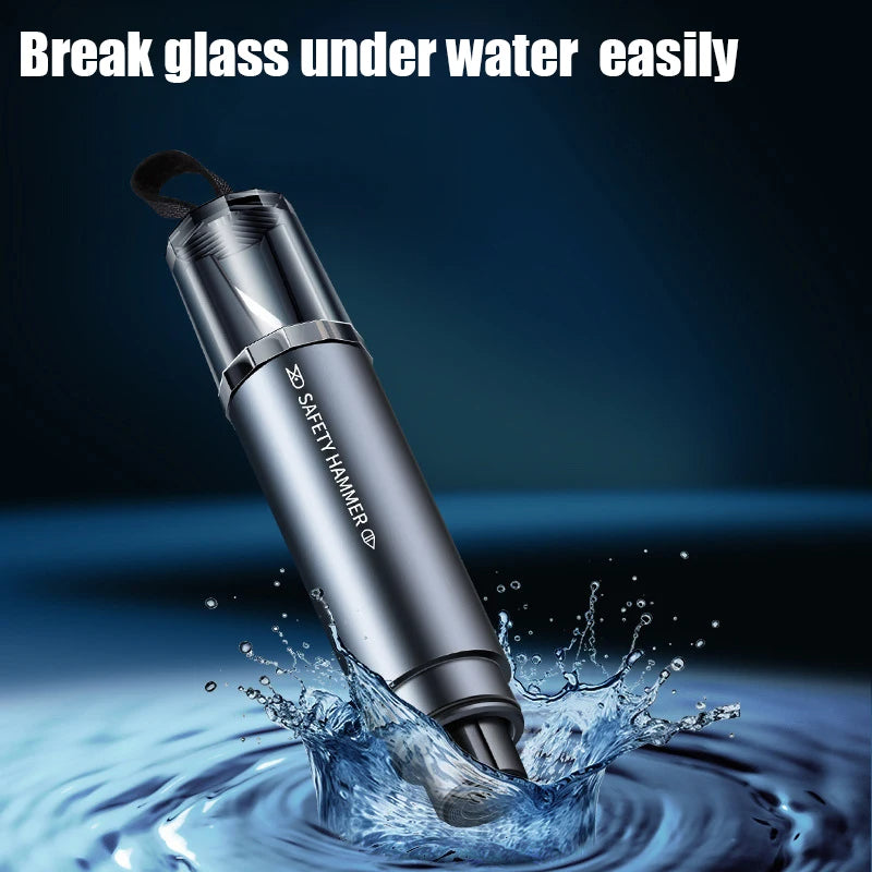 2 - in - 1 Car Safety Hammer Window Glass Breaker Seat Belt Cutter High Hardness Tungsten Steel Emergency Rescue Tool With Base - 5 - CJ