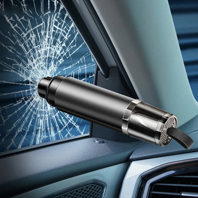 2 - in - 1 Car Safety Hammer Window Glass Breaker Seat Belt Cutter High Hardness Tungsten Steel Emergency Rescue Tool With Base - 5 - CJ