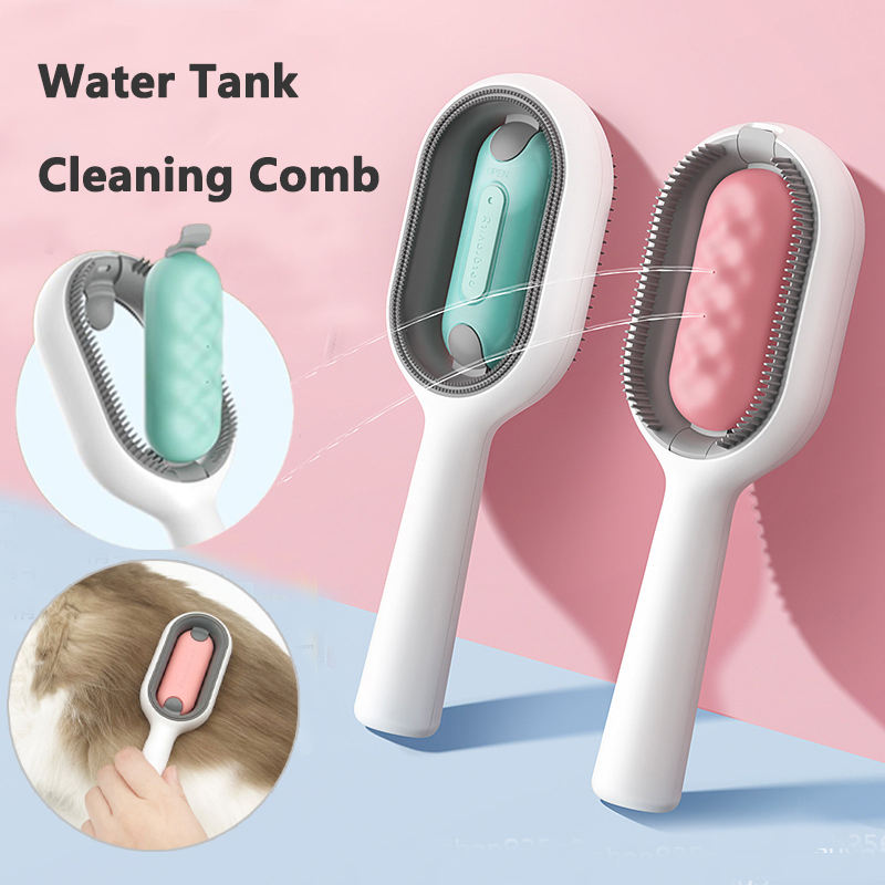Cat Hair Brush With Water, Sticky Brush For Cats, 4 In - 1 Cat Grooming Brush Creative Update Cat Dog Grooming Comb With Water Tank Double - Sided Hair Removal Brush Kitten Pet Supplies Accessories - 5 - CJ