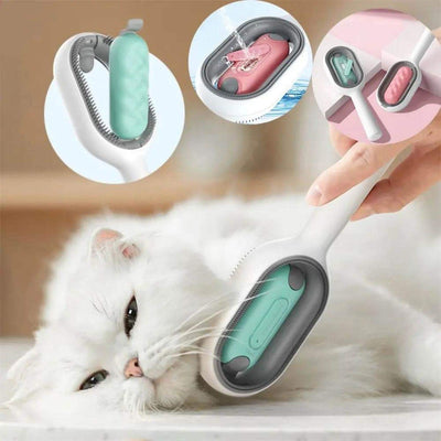 Cat Hair Brush With Water, Sticky Brush For Cats, 4 In - 1 Cat Grooming Brush Creative Update Cat Dog Grooming Comb With Water Tank Double - Sided Hair Removal Brush Kitten Pet Supplies Accessories - 5 - CJ