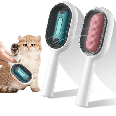 Cat Hair Brush With Water, Sticky Brush For Cats, 4 In - 1 Cat Grooming Brush Creative Update Cat Dog Grooming Comb With Water Tank Double - Sided Hair Removal Brush Kitten Pet Supplies Accessories - 5 - CJ
