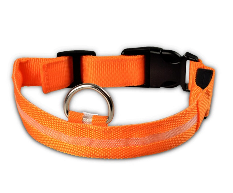 Nylon LED Pet Dog Luminous Collar Night Safety Flashing Glow in Dark Dog Cat Leash Adjustable Pet Supplies - 0 - CJ