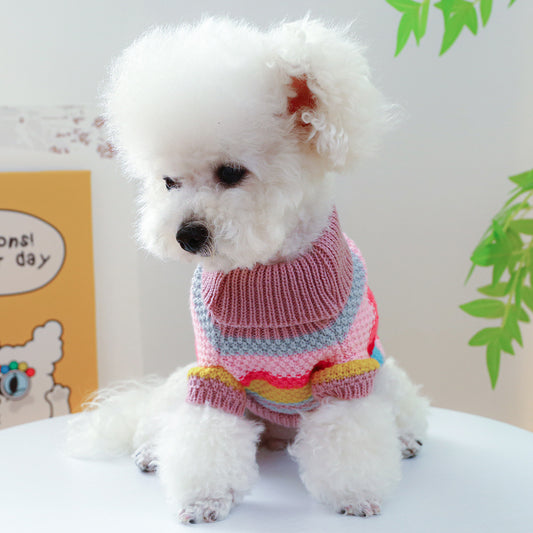 Pet Ring Comfortable Color Stripes Colorful Sweater - 0 - CJ