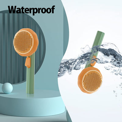 Pet Pumpkin Brush, Pet Grooming Self Cleaning Slicker Brush For Dogs Cats Puppy Rabbit, Cat Brush Grooming Gently Removes Loose Undercoat, Mats Tangled Hair Slicker Brush - 5 - CJ