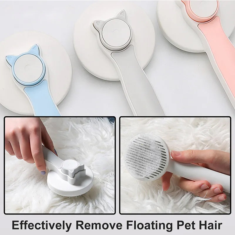 Pet Self Cleaning Cat Brushes, Cat Grooming Brush For Dogs Cats For Long Haired & Short Hair Gently To Remove Loose Undercoat, Mats Tangled - 5 - CJ