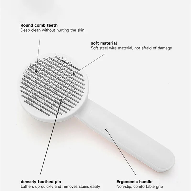 Pet Self Cleaning Cat Brushes, Cat Grooming Brush For Dogs Cats For Long Haired & Short Hair Gently To Remove Loose Undercoat, Mats Tangled - 5 - CJ