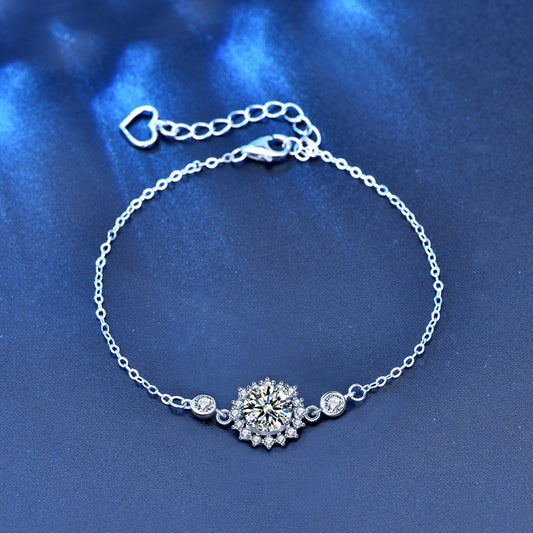 Women's Sterling Silver Sunflower Couple Bracelet - 0 - CJ
