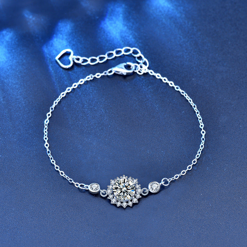 Women's Sterling Silver Sunflower Couple Bracelet - 0 - CJ