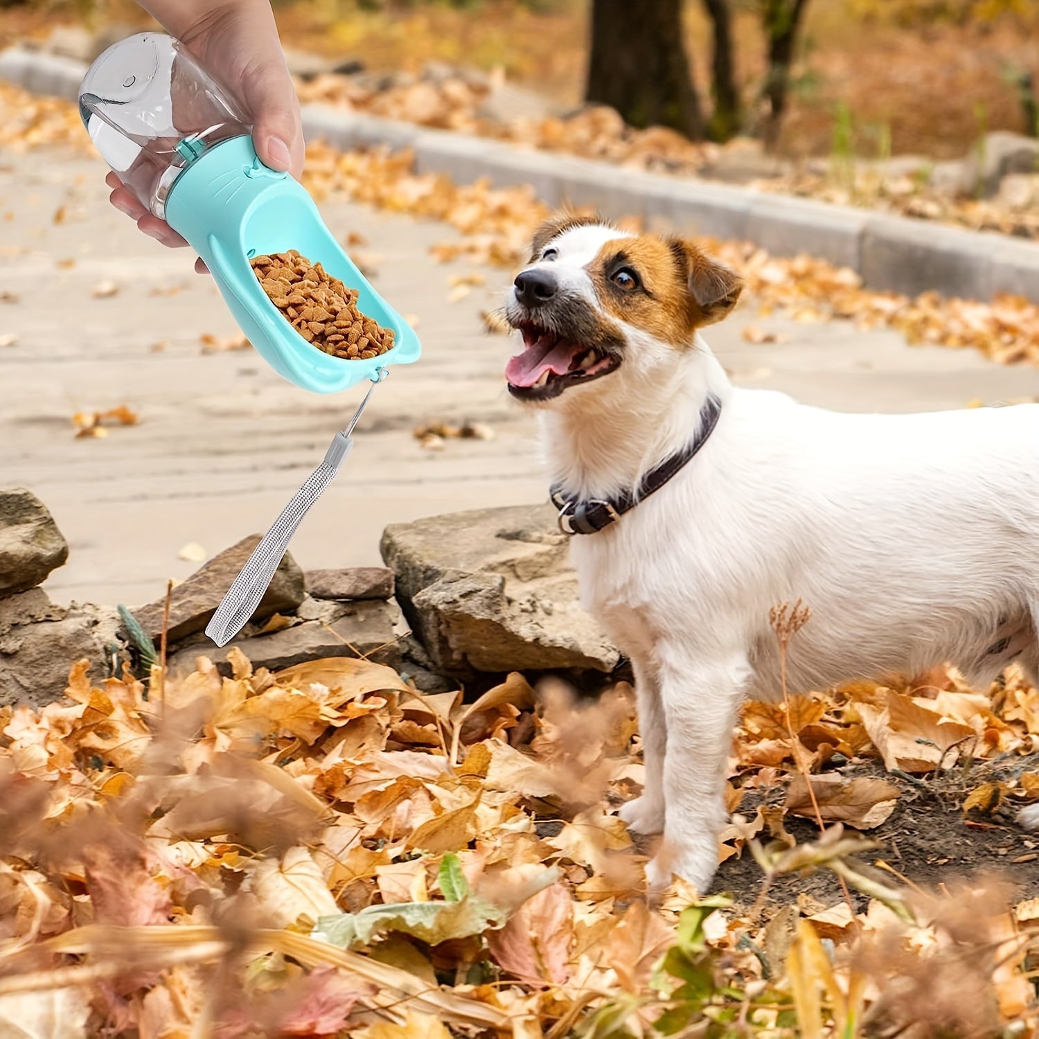 2 In 1 Dog Water Bottle, Leak Proof Portable Pet Water Bottle With Food Container, Outdoor Portable Water Dispenser For Dog, Puppy Supply For Walking, Hiking, Camping, Travel - 5 - CJ