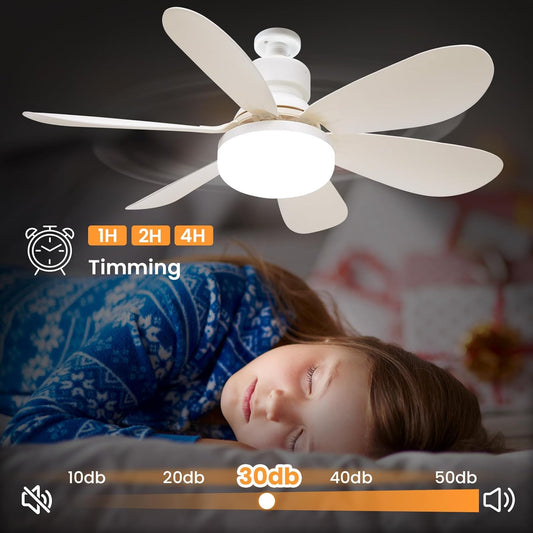 Modern Led Ceiling Fan With Light Dimmable E27 Bedroom Living Room Fan Lamp 30W - 5 - CJ