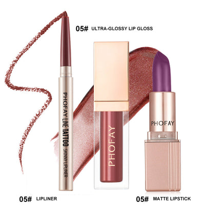 PHOFAY Ultra - Glossy Lip Gloss Matte Lipstick Lipliner - 4 - CJ