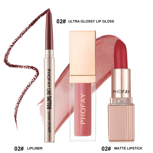 PHOFAY Ultra - Glossy Lip Gloss Matte Lipstick Lipliner - 4 - CJ