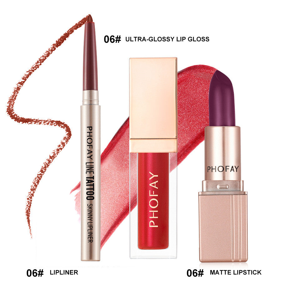 PHOFAY Ultra - Glossy Lip Gloss Matte Lipstick Lipliner - 4 - CJ