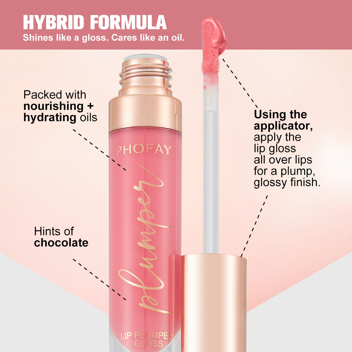 PHOFAY Shiny Lip Plumper Gloss - 4 - CJ