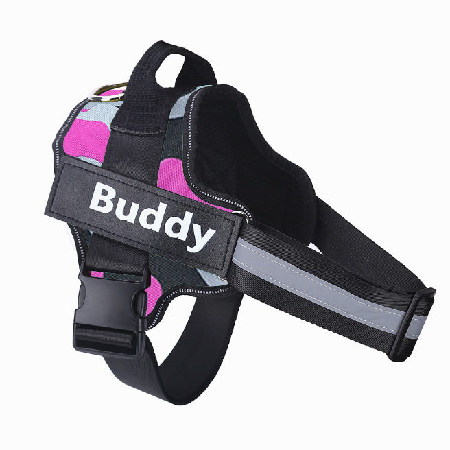 Personalized Dog Harness NO PULL Reflective Breathable Adjustable Pet Harness Vest For Small Large Dog Custom Patch Pet Supplies - 7 - CJ