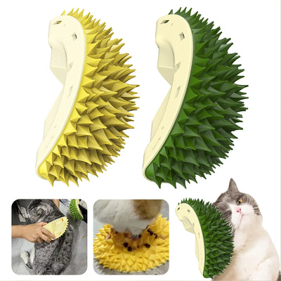 Durian Cat Brush, Dog Cat Self Groomer, Wall Corner Scratcher Massage Combs Durian Shape Molars Eat Slowly Toys Multifunctional Scratch Massager Tool Pets Clean Teeth Healthy Toys - 5 - CJ