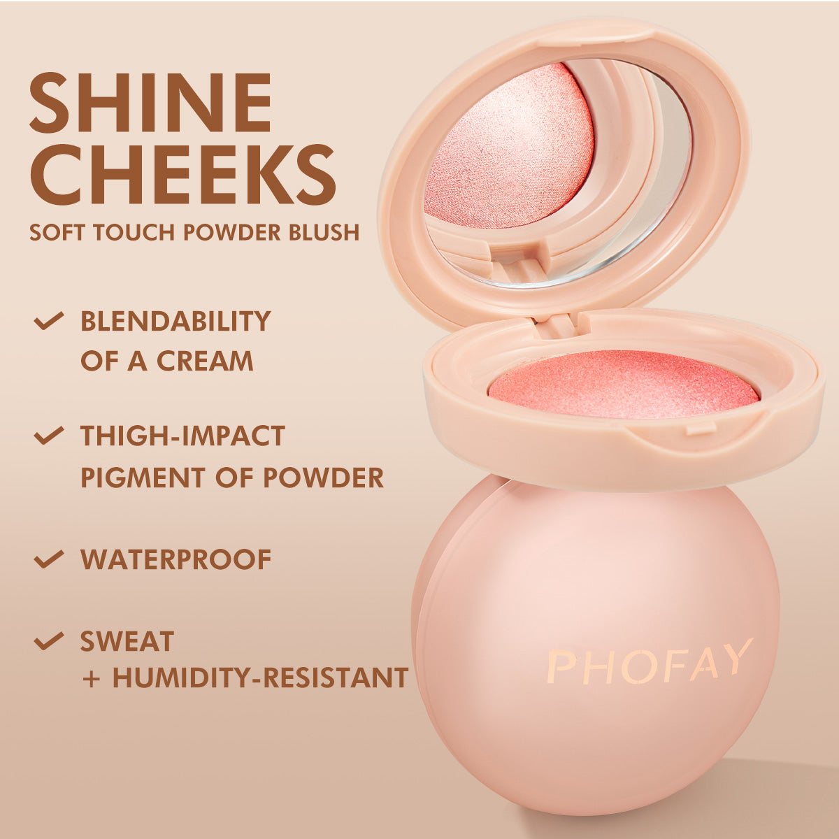 PHOFAY Luminous Powder Blush - 4 - CJ