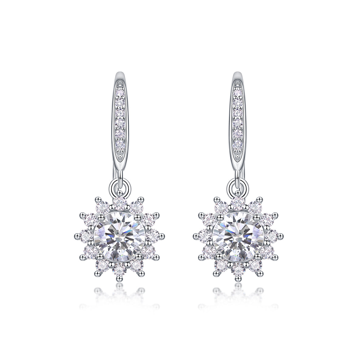 1Qingcheng - A Fashionable And Luxurious Diamond Jewelry Accessory Set With Half-carat Moissan Diamond S925 Sterling Silver And Platinum-plated Stud Earrings Prohibit TikTok sales