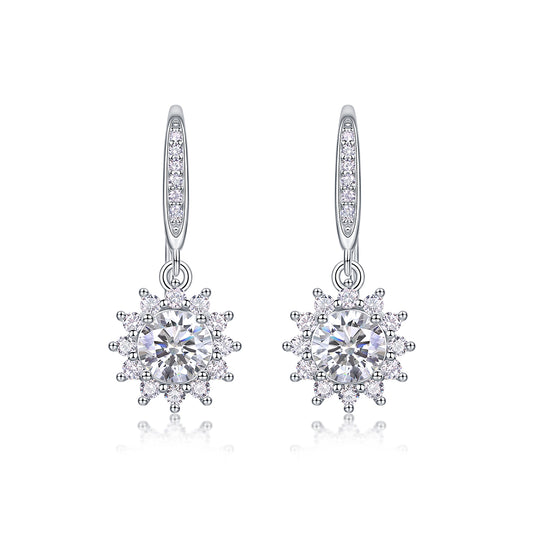 1Qingcheng - A Fashionable And Luxurious Diamond Jewelry Accessory Set With Half - carat Moissan Diamond S925 Sterling Silver And Platinum - plated Stud Earrings Prohibit TikTok sales - 5 - cjdropshipping