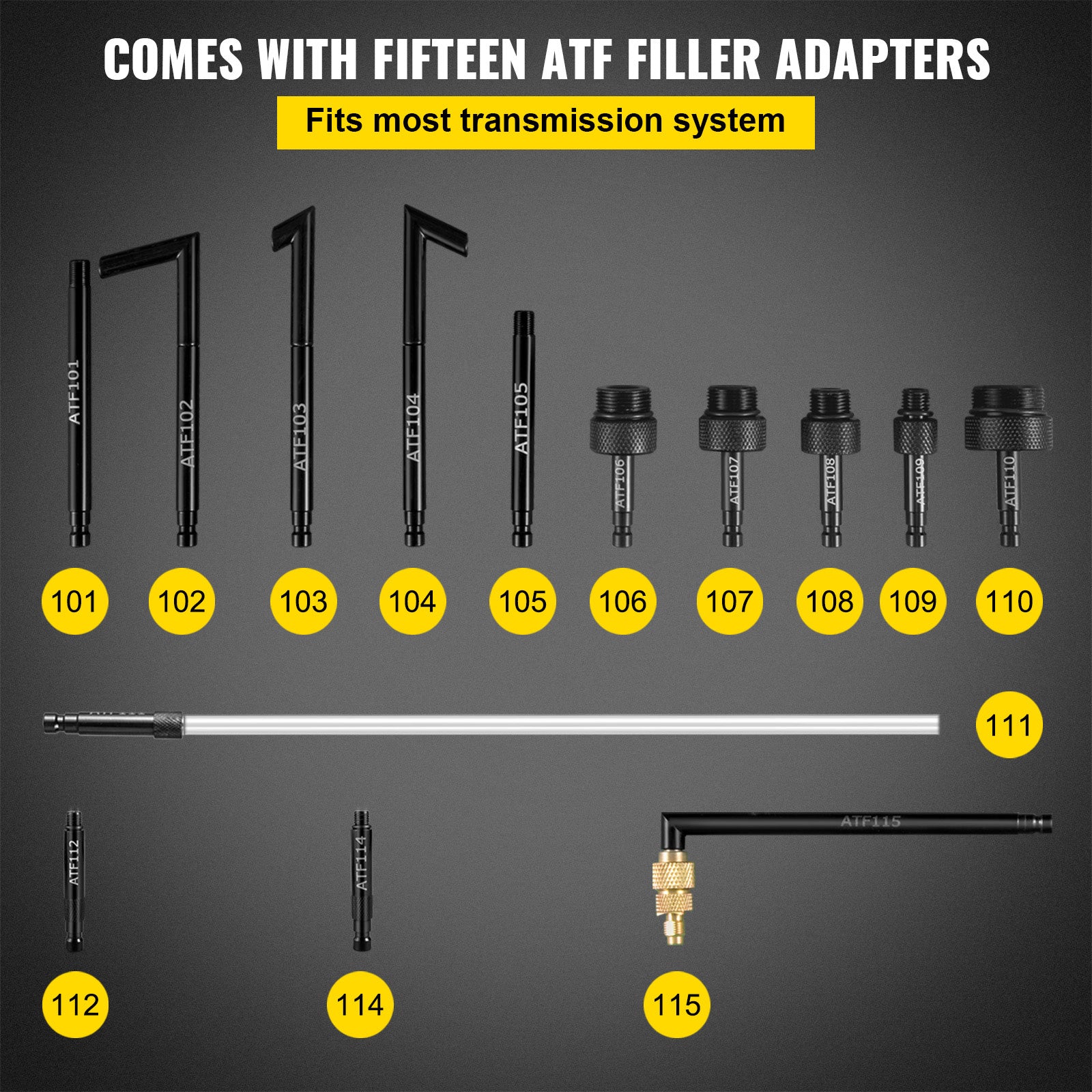 VEVOR Transmission Fluid Pump 2 Way Manual ATF Refill System Dispenser, Oil And Liquid Extractor 10 Liter Large Capacity, Automatic Transmission Fluid Pump Tool Set With 14 Pieces ATF Filler Adapters