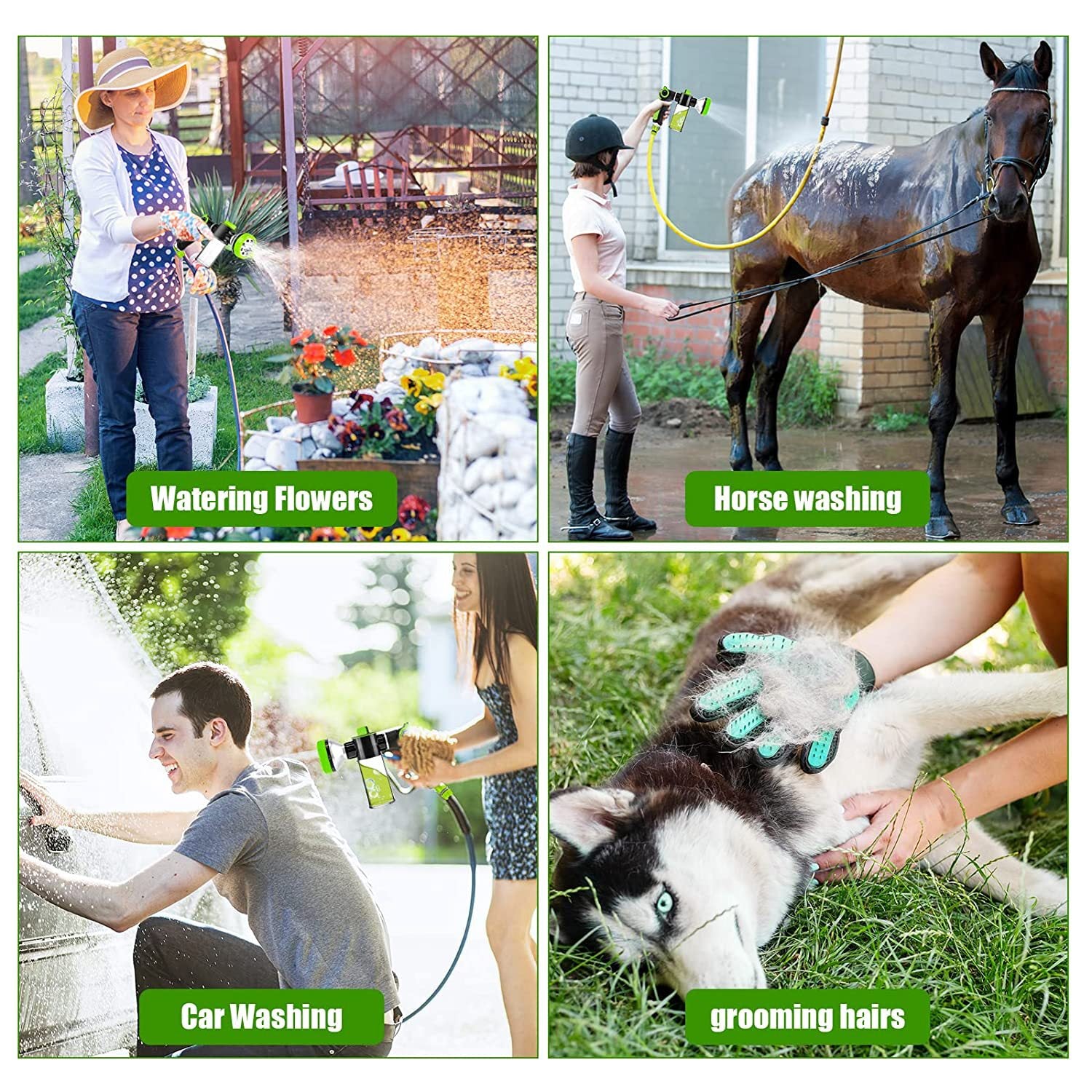 Pet Dog Wash Outdoor,  High - Pressure Pet Shower Sprayer Dog Shower Brush And Pet Grooming Comb For Watering Flowers, Car Washing, Pet Bathing - 5 - CJ