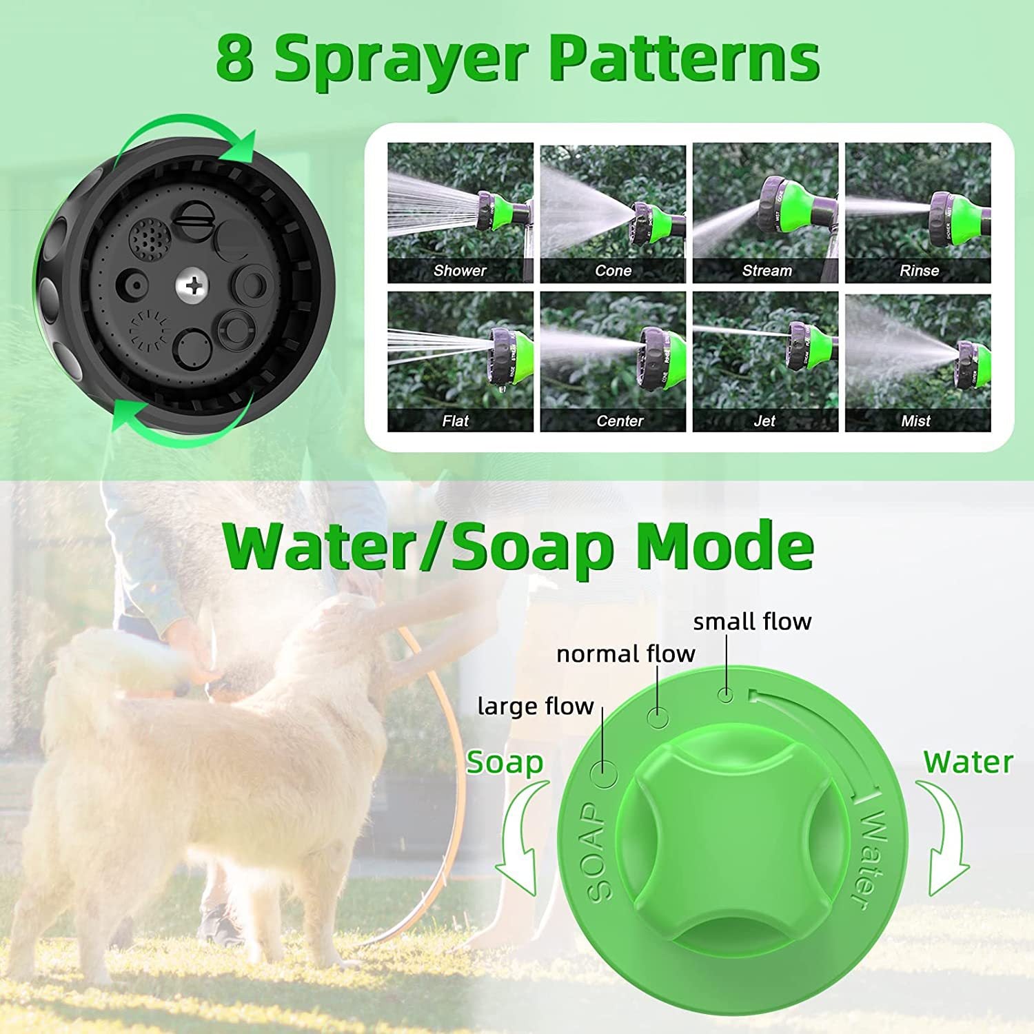 Pet Dog Wash Outdoor,  High - Pressure Pet Shower Sprayer Dog Shower Brush And Pet Grooming Comb For Watering Flowers, Car Washing, Pet Bathing - 5 - CJ