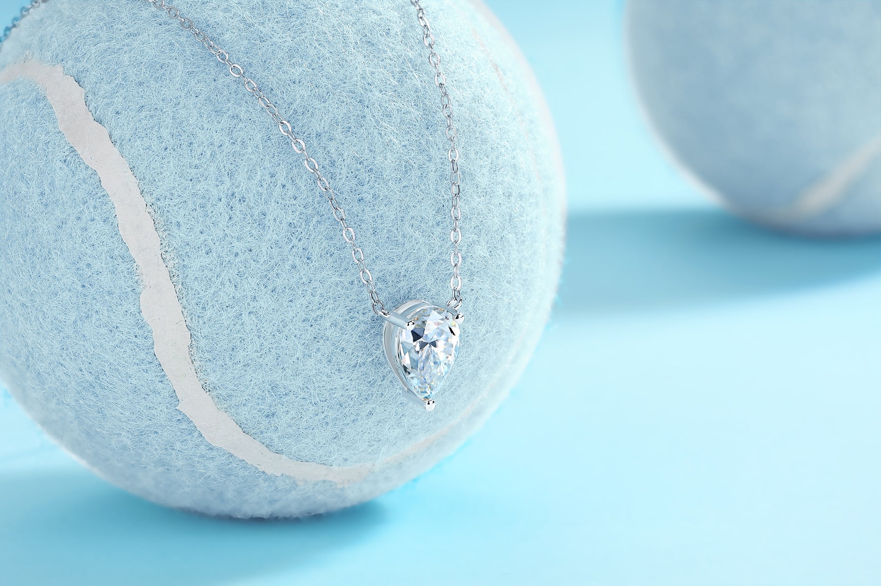 1Water Drop - Fashionable Jewelry Pendant Set With Moissanite S925 Sterling Silver And Platinum - plated Diamond, Moissanite Silver Jewelry Prohibit TikTok sales - 5 - cj