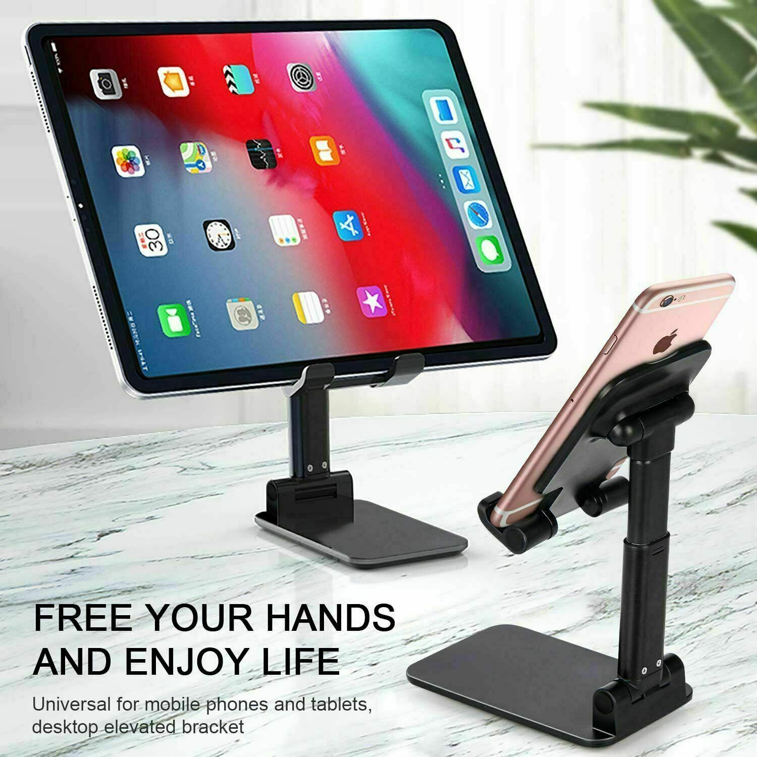 Cell Phone Stand Tablet Mount Fordable Desktop Holder Cradle Dock Mobile Phone Phone Holder Stand, Desktop Cell Phone Holder For IPad Tablet Desk Holder - 5 - CJ